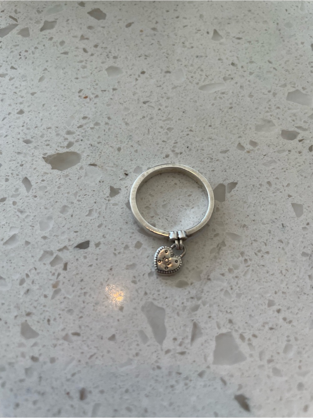 Pandora Silver Heart Dangle Ring